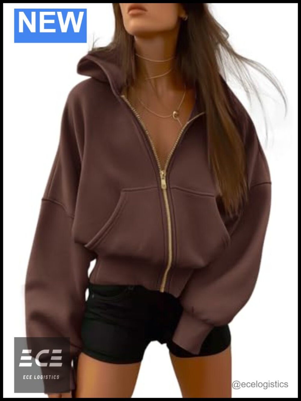 Zip Up Hoodie Long Sleeve Fleece Lined Front Pocket Casual